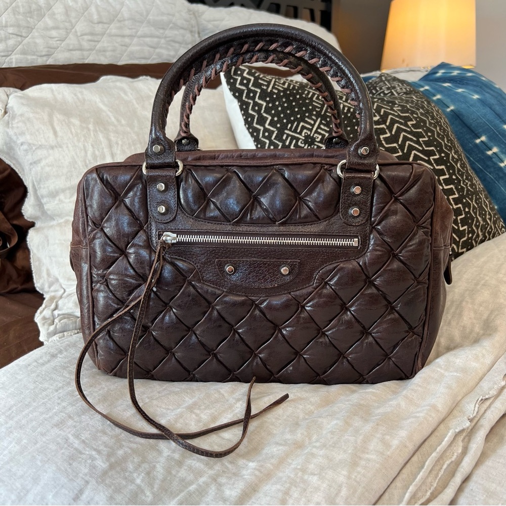 Balenciaga Brown Matelasse Tote